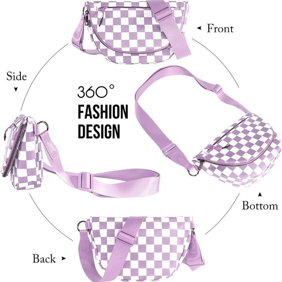 Fashionable Crossbody Checkered Bag - Secure Storage for Essentials On the Go - Picture 3 of 6